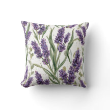 Flores de Lavanda Roxa Botânica Aquarela