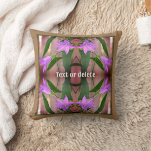 Almofada Flores de Lily Roxo Delicadas Abstrato Personaliza