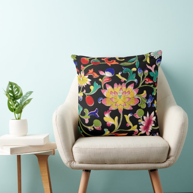 Almofada Flores de Lotus e Vinha (Cadeira)