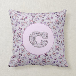Almofada Flores de luxo Monograma C