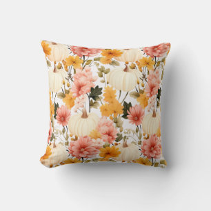 Almofada Flores de outono e design de abóbora