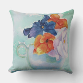 ALMOFADA FLORES DE PANSY EM UM PACIENTE DE ENSINO