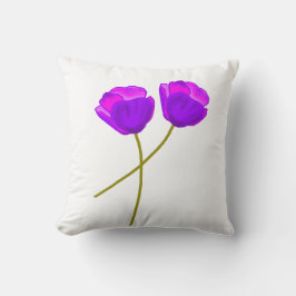 Almofada Flores De Papoila Púrpura