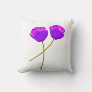 Almofada Flores De Papoila Púrpura