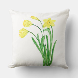 Almofada Flores de primavera floral amarelas daffodils