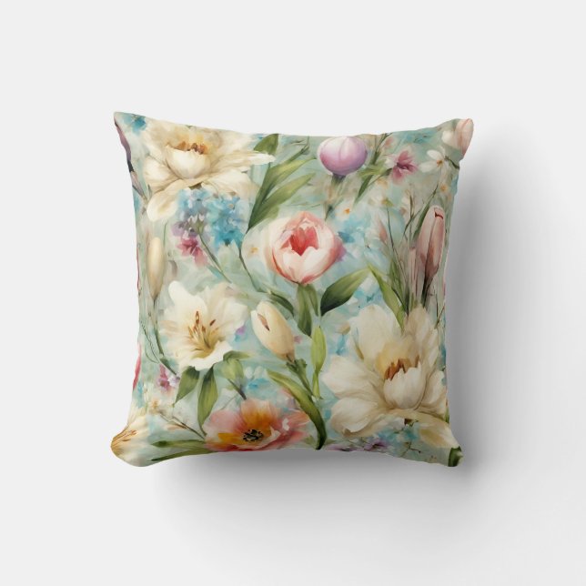 Almofada Flores de primavera no Estilo do Impressionismo (Frente)