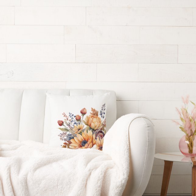 Almofada Flores de queda de aquarelaTravesseiro decorativo  (Sofá)
