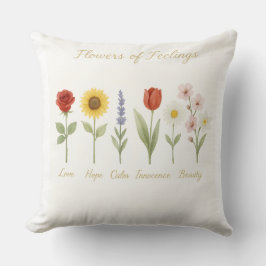 Almofada Flores de Sentimentos Travesseiro decorativo - Amo