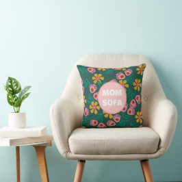Almofada Flores de sofá da mamãe personalizadas verde bonit