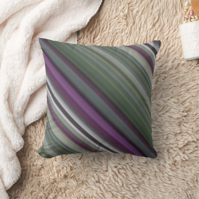 Almofada Flores de Sombra Roxo e Verde Faixa e Xadrez (Cobertor)
