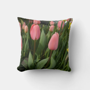 Almofada Flores de tulipa cor-de-primavera