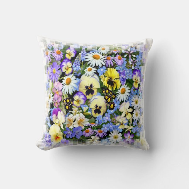 Almofada Flores de Verão Coloridas (Frente)
