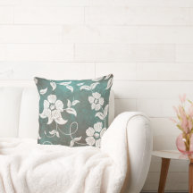 Flores de Vintage Green Teal Cream