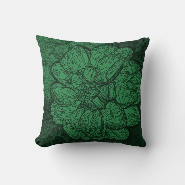 Almofada Flores Decorativas Dahlia | Emerald Green (Frente)