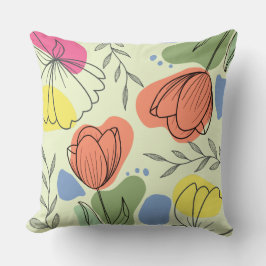 Almofada Flores Descritas No Travesseiro decorativo Primave