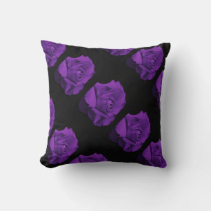 Almofada flores design colorido rosas roxo geométrico
