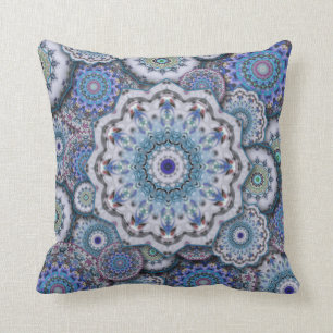 Almofada flores do mosaico persa damasco mandala chic elega