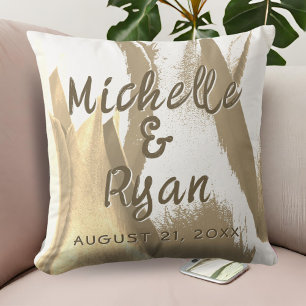 Almofada Flores Douradas de Tulipas Flores de Casamento Flo