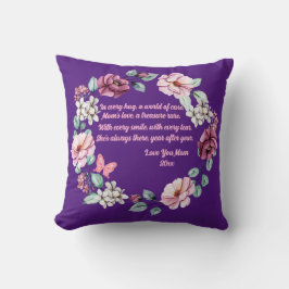 Almofada Flores e Poema para Mãe Personalizada