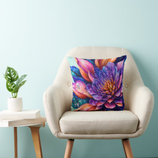 Almofada Flores exóticas elegantes, lança-aquarelas