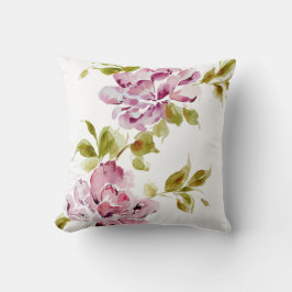 Almofada Flores florais cor-de-rosa, flores aquáticas elega