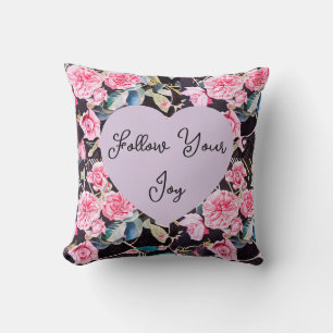 Almofada Flores Florais de Aquarela Rosa Meninas Alegria