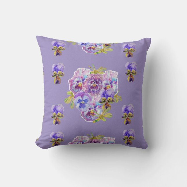 Almofada Flores Florais Pansais chiques Cushion (Frente)