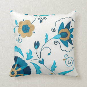 Almofada Flores Indígenas com Fundo Branco