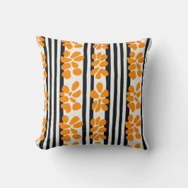 Almofada Flores MOD laranja e Black and White Stripes