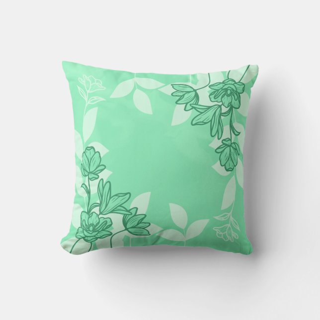 Almofada Flores Modernas E Folhas (Frente)