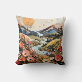 Almofada Flores Negrito com Montanhas 2 Imagens Diferentes