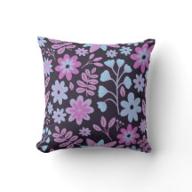 Flores Neon Dark Azul Floral e Purple