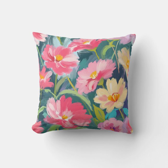 Almofada Flores no Azul (Frente)