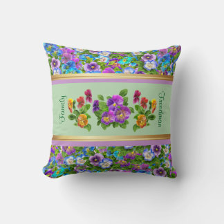 Almofada Flores Pansy Violeta Personalizadas Floral Cottage
