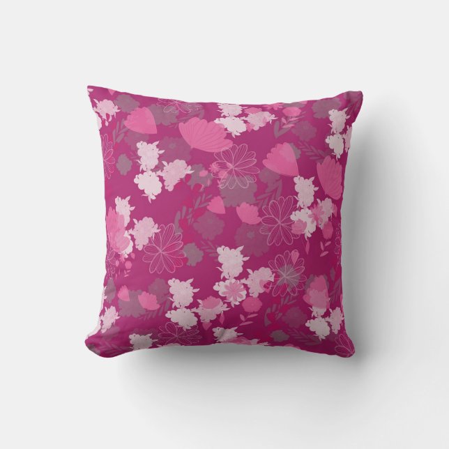Almofada flores rosa (Frente)