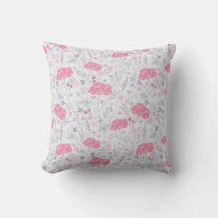 Almofada Flores Rosa Lindas Padrão Ditsy De Aquarela