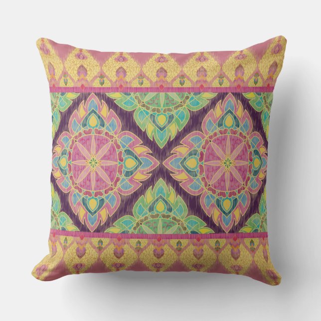 Almofada Flores Rosa no Jardim (Frente)