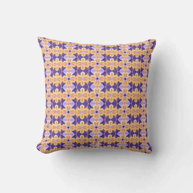 Almofada Flores Roxo Laranja Amarelo (Frente)