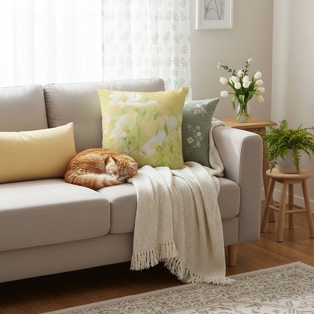 Almofada Flores silvestres amarelas (Criador carregado)