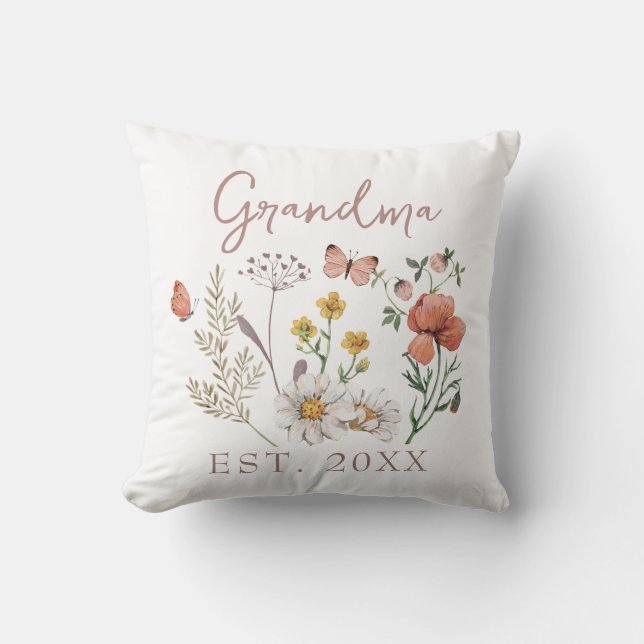 Almofada Flores Silvestres Avó Personalizadas (Frente)