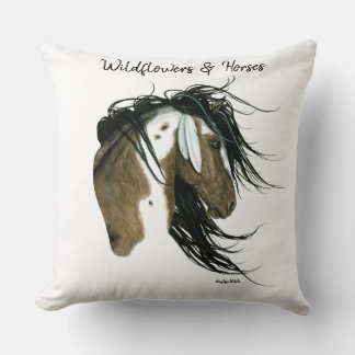 Almofada Flores Silvestres & Cavalos Arte de Sonho por Bihr
