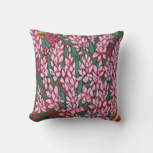 Almofada Flores tropicais de Cone Ginger Alpinia Rosa
