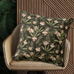 Almofada Flores tropicais e preto verde<br><div class="desc">Um belo padrão de flores tropicais e verde a preto,  este travesseiro decorativo vem em vários tamanhos e materiais e é uma adição divertida ao seu decoro doméstico. CORRESPONDENDO a itens na nossa loja.</div>