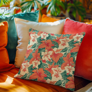 Almofada Flores tropicais estéticas víbicas havaianas