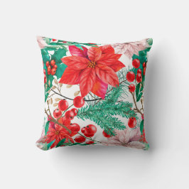 Almofada Flores vermelhas Decoração do Natal