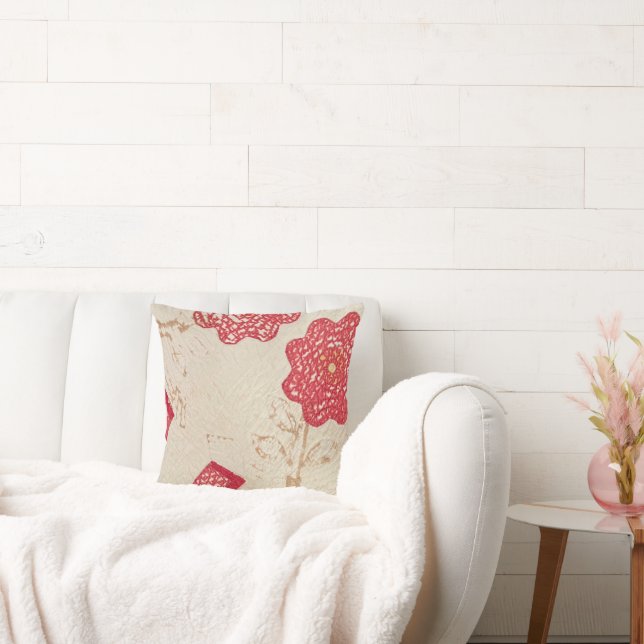 Almofada Flores Vermelhas Testadas com Filtro de Creme Anti (Sofá)