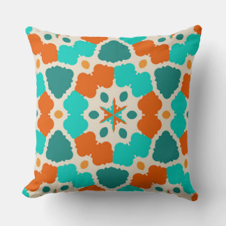 Almofada Flores Vermelhos e Teais Ninja Star