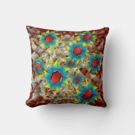 Almofada Flores virtuais estranhas, pétalas azuladas em ver