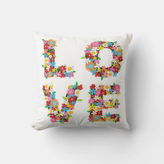 Almofada Flores Whimsical Spring amam alfabetos de Namorado