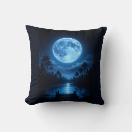 Almofada Floresta Celestial Iluminada pela Lua Estética Ref
